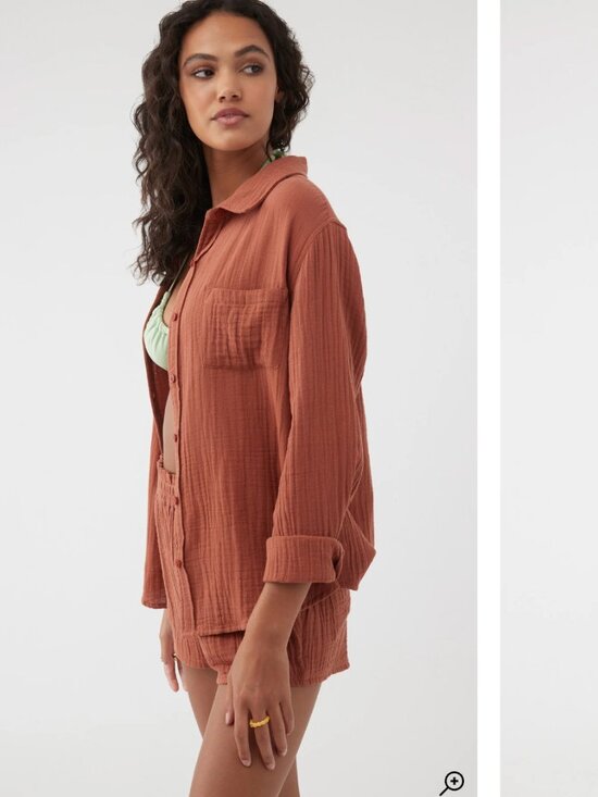 O'Neill Tops - O'Neill - Women's lightweight woven long sleeve shirt - Rustic Brown